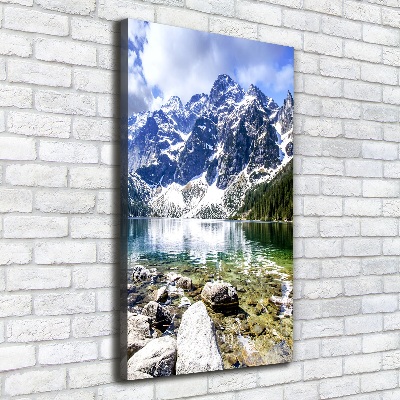 Stampa quadro su tela verticale L'occhio del mare dei Monti Tatra