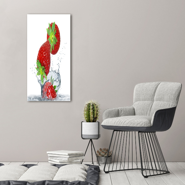 Stampa quadro su tela verticale Fragole