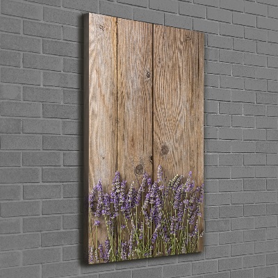 Stampa quadro su tela verticale Lavanda su legno