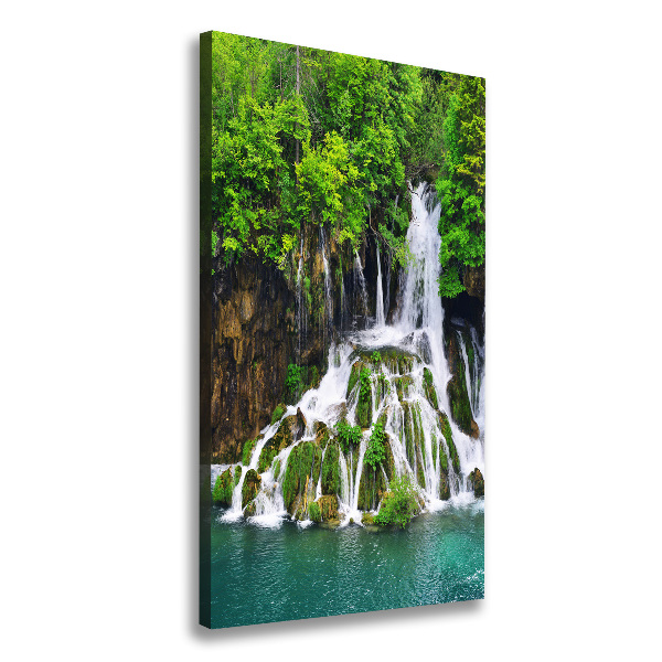 Quadro su tela canvas verticale Cascata nella foresta