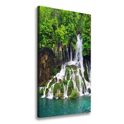 Quadro su tela canvas verticale Cascata nella foresta