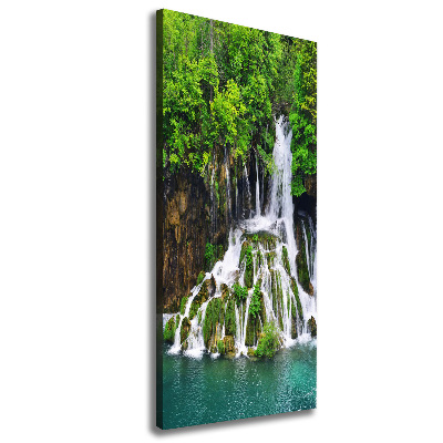 Quadro su tela canvas verticale Cascata nella foresta