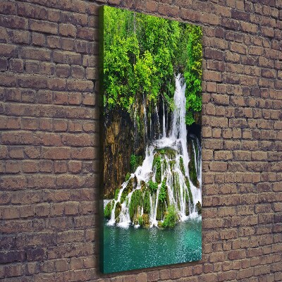 Quadro su tela canvas verticale Cascata nella foresta