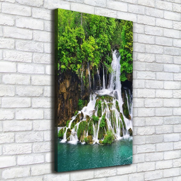 Quadro su tela canvas verticale Cascata nella foresta