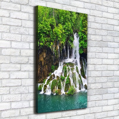 Quadro su tela canvas verticale Cascata nella foresta