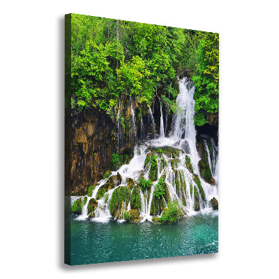 Quadro su tela canvas verticale Cascata nella foresta