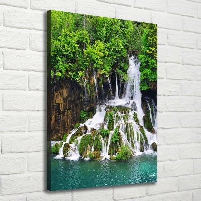 Quadro su tela canvas verticale Cascata nella foresta