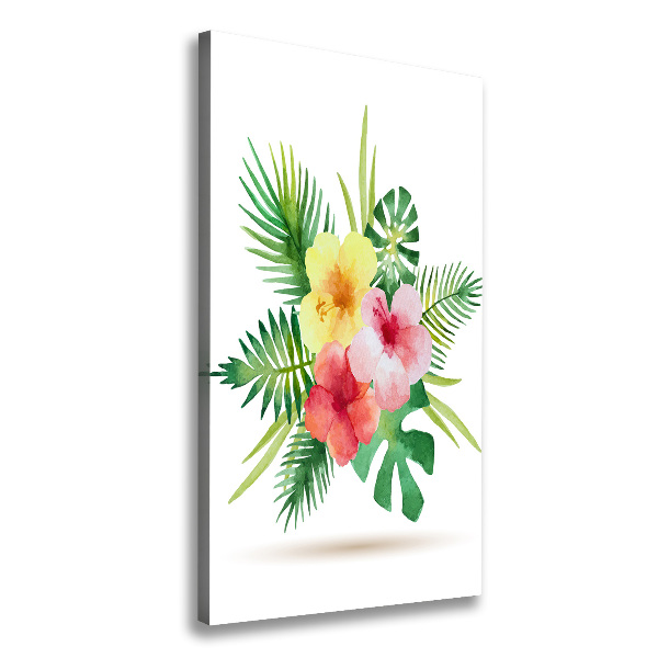 Quadro su tela canvas verticale Fiori hawaiani