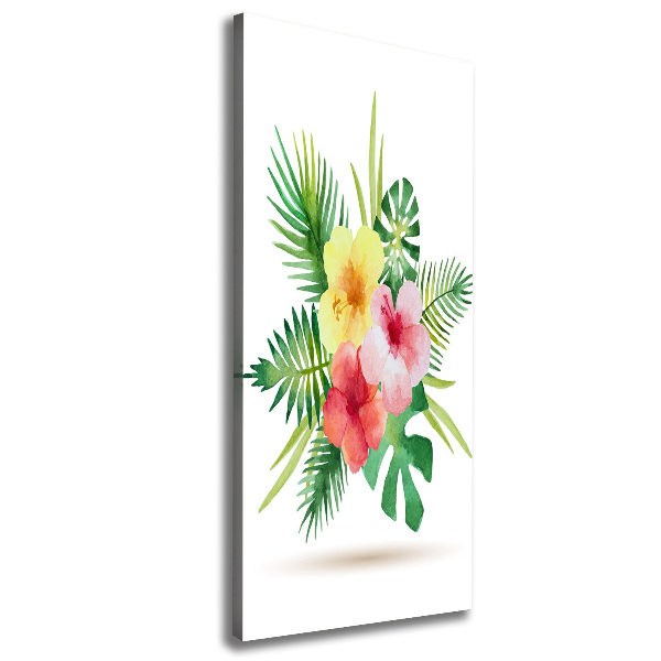 Quadro su tela canvas verticale Fiori hawaiani