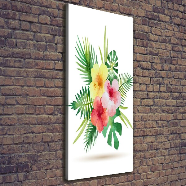 Quadro su tela canvas verticale Fiori hawaiani