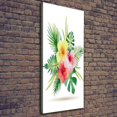 Quadro su tela canvas verticale Fiori hawaiani