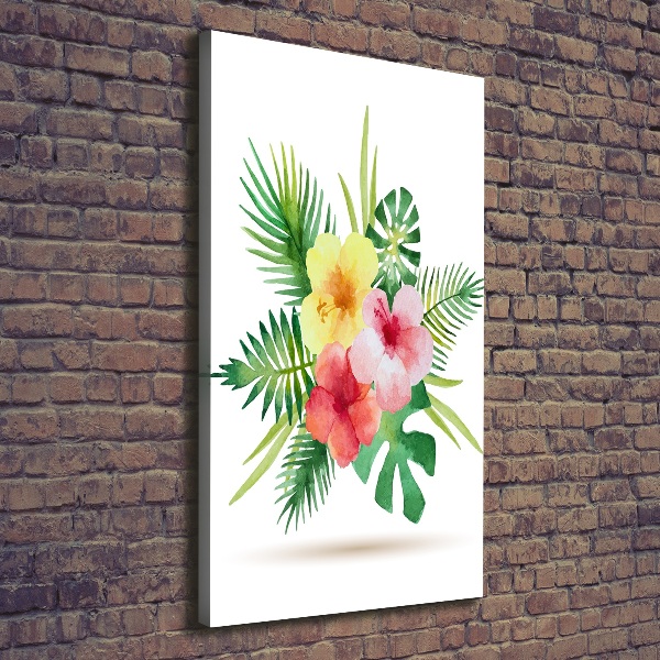 Quadro su tela canvas verticale Fiori hawaiani