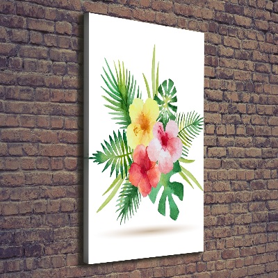 Quadro su tela canvas verticale Fiori hawaiani