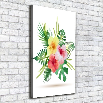 Quadro su tela canvas verticale Fiori hawaiani