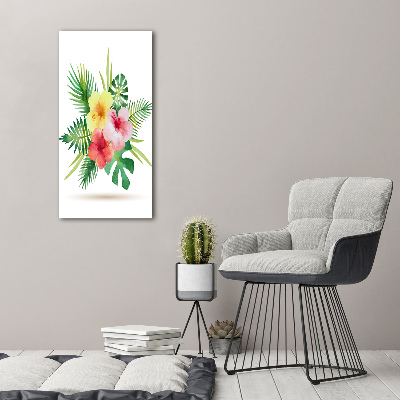 Quadro su tela canvas verticale Fiori hawaiani