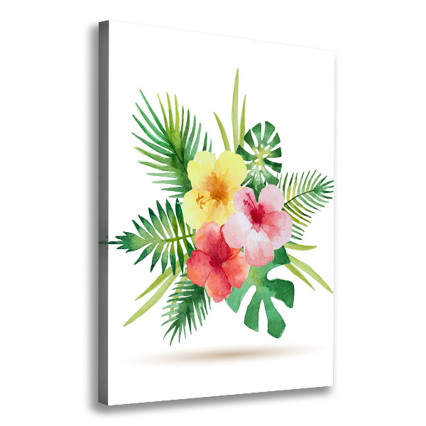 Quadro su tela canvas verticale Fiori hawaiani