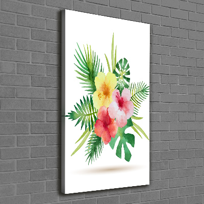 Quadro su tela canvas verticale Fiori hawaiani