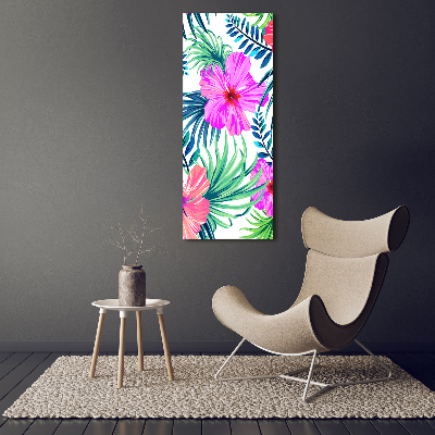 Stampa quadro su tela verticale Fiori hawaiani