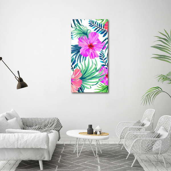Stampa quadro su tela verticale Fiori hawaiani