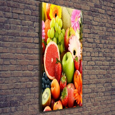 Quadro foto su tela verticale Frutta e fiori