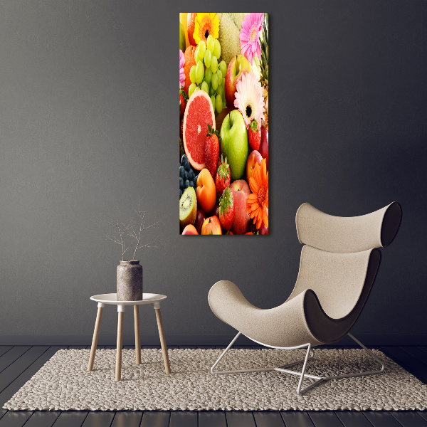 Quadro foto su tela verticale Frutta e fiori