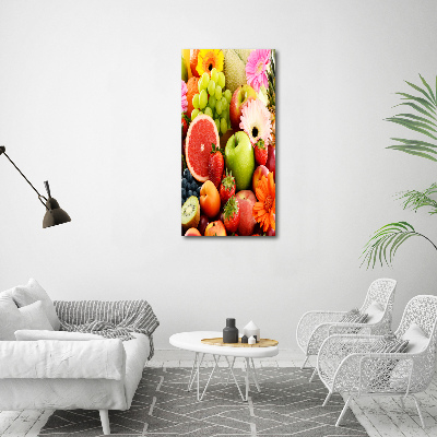 Quadro foto su tela verticale Frutta e fiori