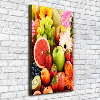 Quadro foto su tela verticale Frutta e fiori