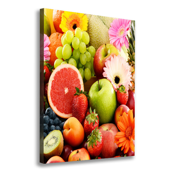 Quadro foto su tela verticale Frutta e fiori