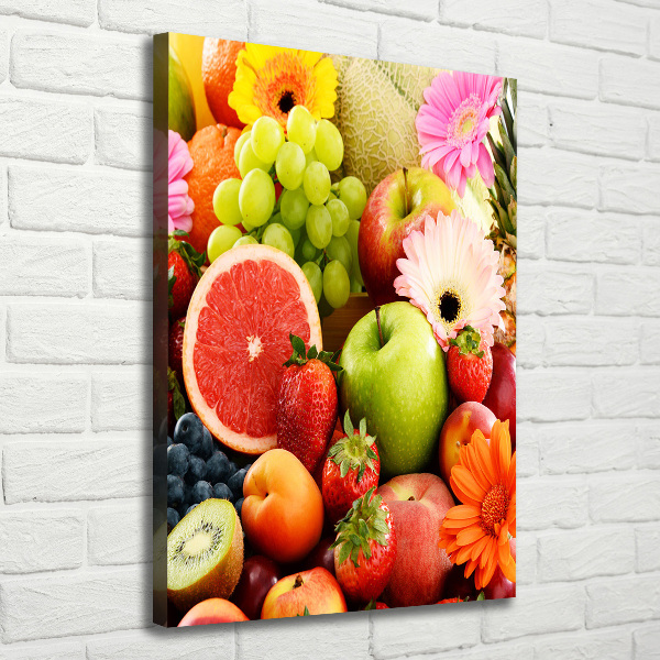 Quadro foto su tela verticale Frutta e fiori