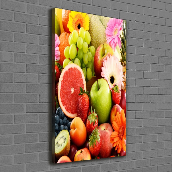 Quadro foto su tela verticale Frutta e fiori