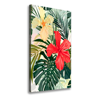 Quadro foto su tela verticale Fiori hawaiani