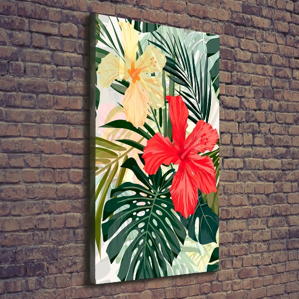 Quadro foto su tela verticale Fiori hawaiani