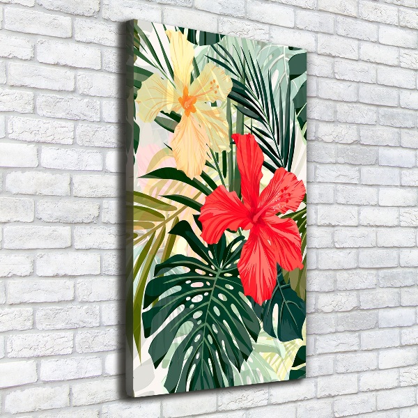 Quadro foto su tela verticale Fiori hawaiani