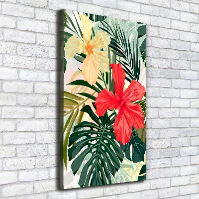 Quadro foto su tela verticale Fiori hawaiani