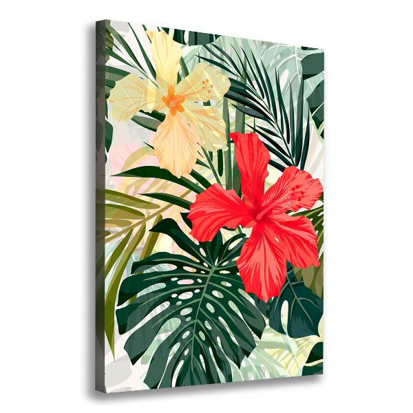 Quadro foto su tela verticale Fiori hawaiani
