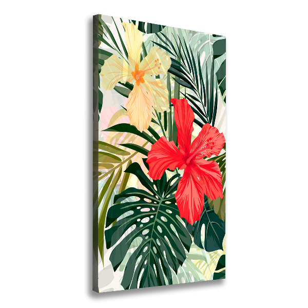 Quadro foto su tela verticale Fiori hawaiani