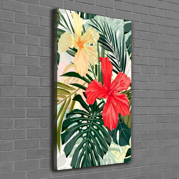 Quadro foto su tela verticale Fiori hawaiani