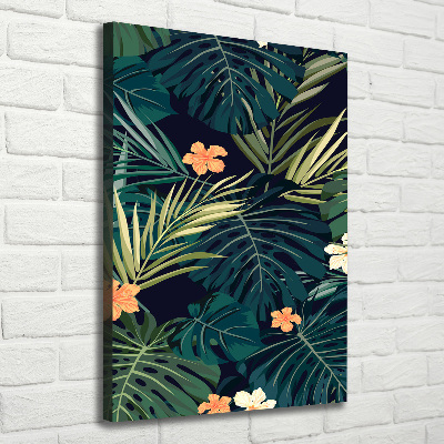 Quadro su tela canvas verticale Fiori hawaiani