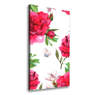 Stampa quadro su tela verticale Rose rosse