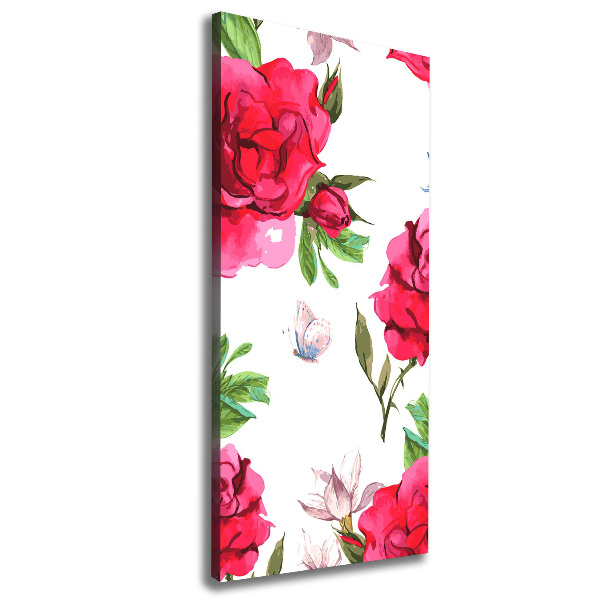 Stampa quadro su tela verticale Rose rosse