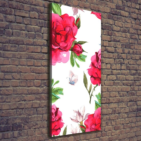 Stampa quadro su tela verticale Rose rosse