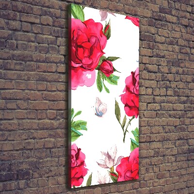 Stampa quadro su tela verticale Rose rosse