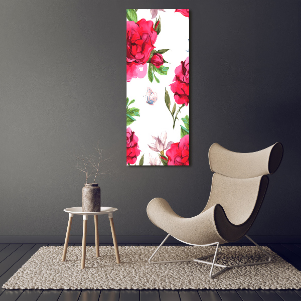 Stampa quadro su tela verticale Rose rosse