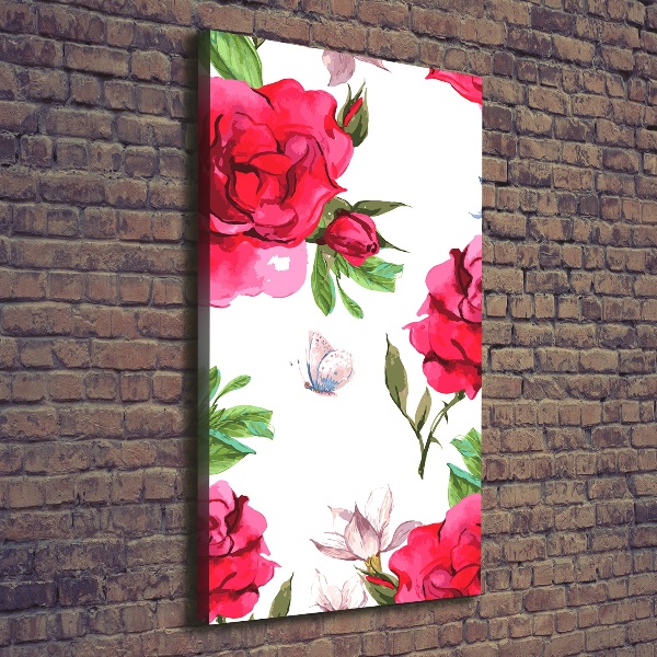 Stampa quadro su tela verticale Rose rosse