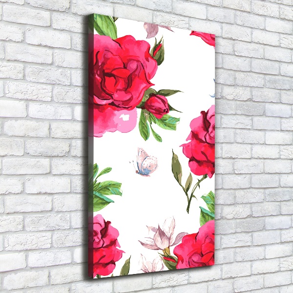 Stampa quadro su tela verticale Rose rosse