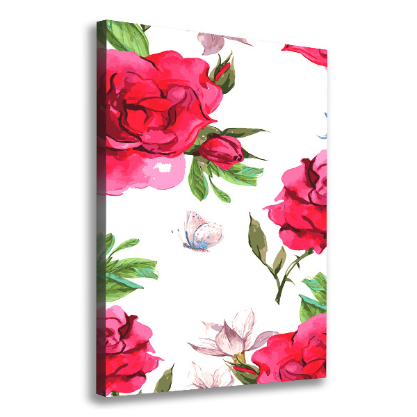 Stampa quadro su tela verticale Rose rosse