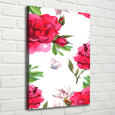 Stampa quadro su tela verticale Rose rosse