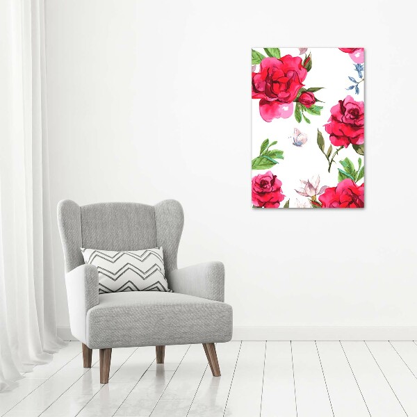 Stampa quadro su tela verticale Rose rosse