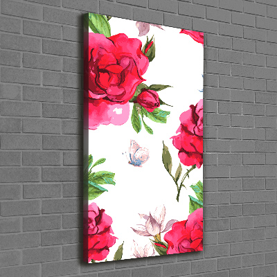 Stampa quadro su tela verticale Rose rosse