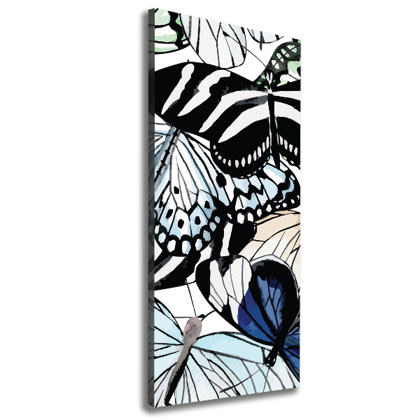 Stampa quadro su tela verticale Farfalle